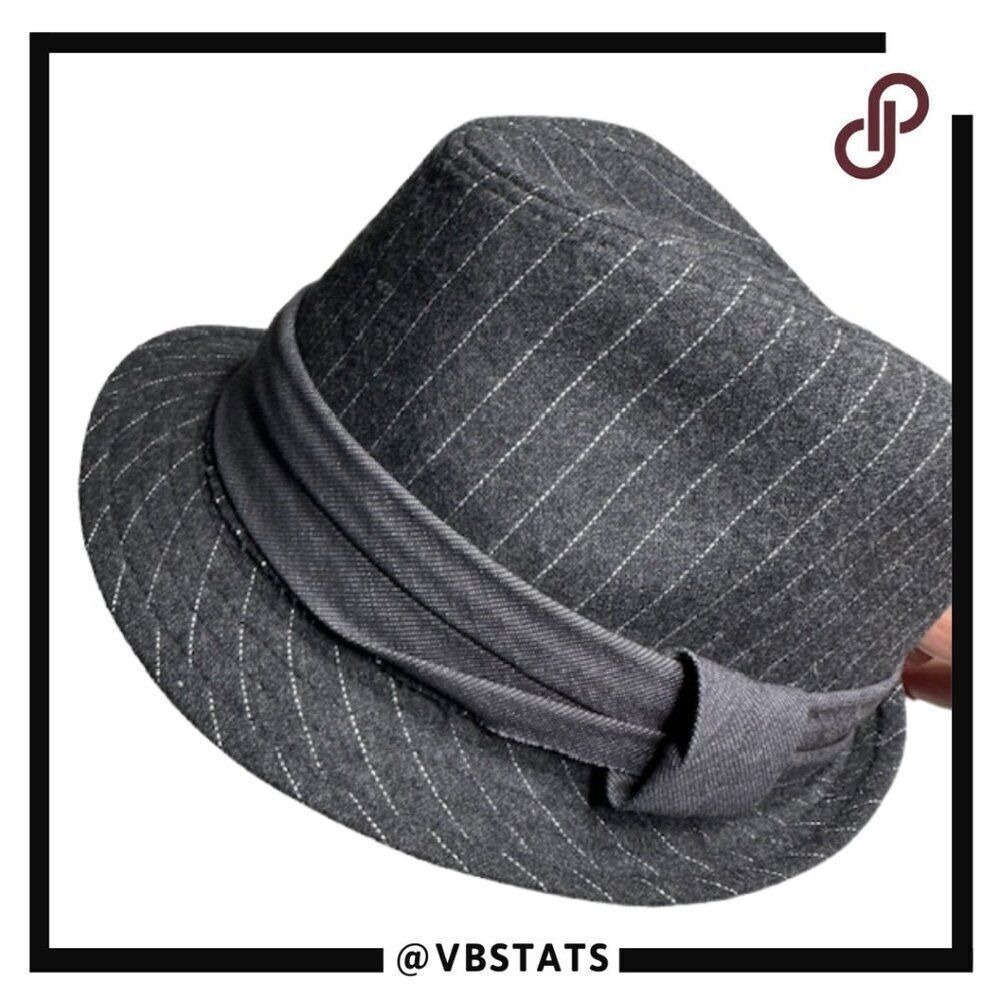 Free Authority Industry Men's Charcoal Pinstripe Fedora Hat